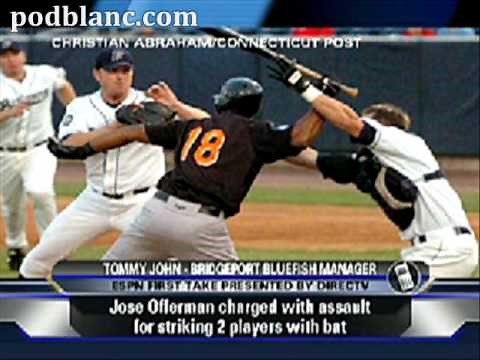 Jose Offerman Bat Attack - Bluefish Manager Speaks