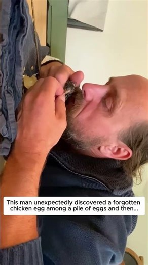 This man unexpectedly discovered a forgotten chicken egg among a pile of eggs, then...