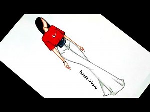 رسم أزياء كاجوال سهل خطوة بخطوة/تعليم رسم أزياء/fashion drawing