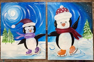 How To Paint Mommy & Me Penguin Painting