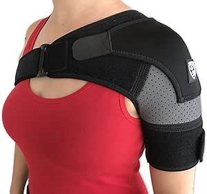 Shoulder Brace Rotator Cuff and Dislocation Adjustable Support for Men and Women (Gray)