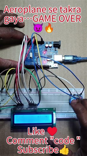 Arduino LCD Aeroplane Shooter Game ✈️ | Target Hit Game #arduino #shorts #diy