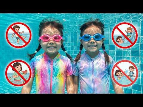 Kids Learn Safety Rules & Good Behavior at the Swimming Pool 🏊‍♀️