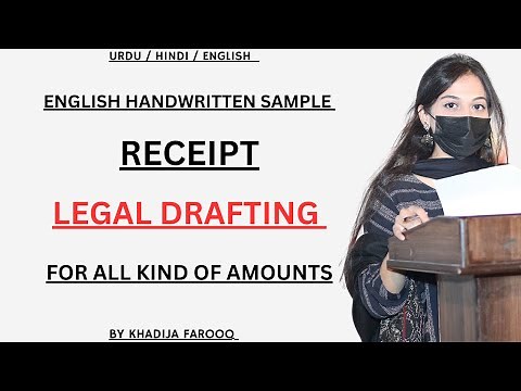 RECEIPT | LEGAL DRAFTING | ENGLISH HANDWRITTEN SAMPLE | PLEADING | LLB HONS | LAW | KHADIJA FAROOQ