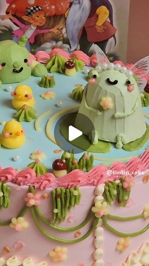 LinLin Cake  リンリンケーキ  on Instagram: "How we made our Fairytale Shrek & Princess Froggy Cake ☺️ Custom Slots are very limited now! Check out our schedule in our profile to view available dates 﫶 Mother's Day Cakes will be dropping this week! Stay tune "