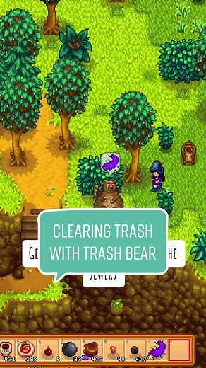 Here’s how to clear the trash near the sewers with trash bear 😊 #stardewvalley #stardewtok #stardewvalleytips #gametok #gaming #stardew #cozygames #sdv #gamingontiktok #indiegames #stardewcrew #stardewstreamer #gamergirl #stardewvalleyfarmer
