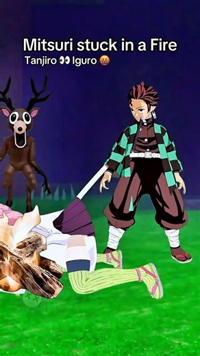 Mitsuri Stuck in the Fire (Tanjiro😳 Iguro 🤬) #demonsayer #fortnite #roblox #vrchat