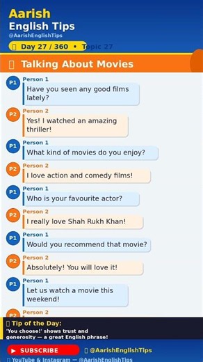 Day 27/360 | Talking About Movies | English Conversation Practice #shorts