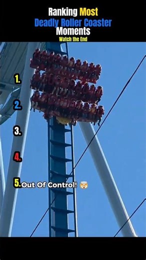 Ranking Most Deadly Roller Coaster Moments💀😱#shorts