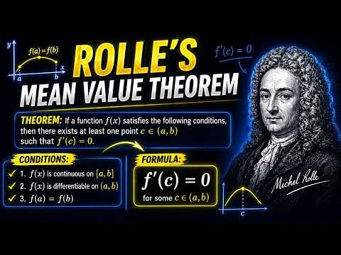 ROLLE'S MEAN VALUE THEOREM || ENGINEERING MATHEMATICS-I || CALCULUS-I || TU, KU, PoU, PU