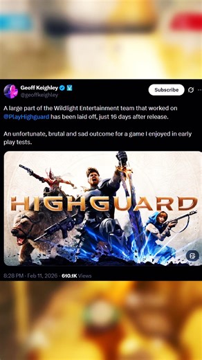 Highguard Devs suffer massive layoffs 😬