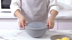 Cook with Color Mixing Bowls with TPR Lids - 12 Piece Plastic Nesting Bowls Set includes 6 Prep Bowls and 6 Lids