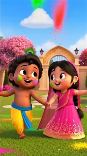 Radha Krishna 3D Animation 💖 Happy Festival Vibes ✨ #ytshorts #radhakrishna