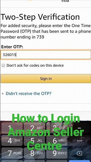 how to login Amazon seller Center Page #youtube #youtubeshort