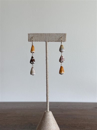 RARE Gold Filled Multi-cone Shell Drop Earrings - Etsy UK