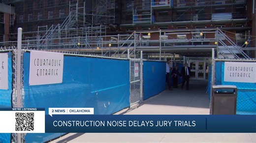 Tulsa County Courthouse construction noise delays jury trials