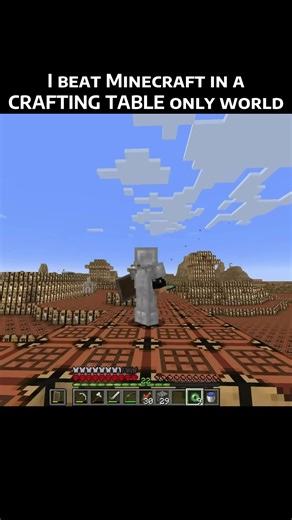 Beating Minecraft in a Crafting Table Only World