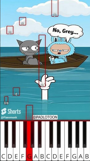 Sprunki x Labubu Deep Sea Hand Monster Animation #labubu (@PADLOTOON) - Octave Piano Tutorial