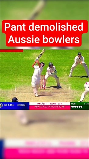 Pant Demolished Australian Bowlers||Pant Vs Lyon#foryou #feedshorts #shortsfeed #trendingnow