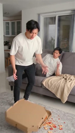 Shit! I he dropped my pizza😩