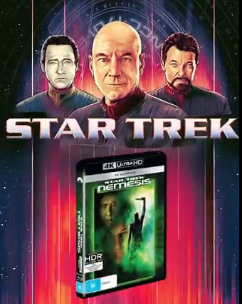1K views · 19 reactions | Complete your Star Trek: The Next Generation collection with all films now available in stunning 4K UHD*! ✨  Shop today: https://fal.cn/3xZk3 *While stocks last. | JB Hi-Fi | Facebook