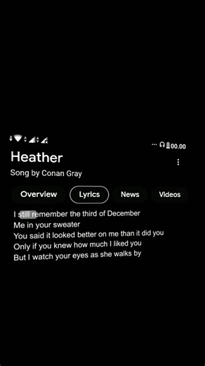 Heather Song Lyrics Video | December Conan Gray
