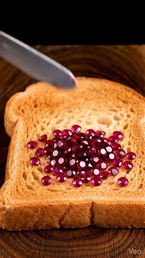 Red ruby jelly spread on toast 😍#aivideo #aishorts #shortvideo #sandwich #ai