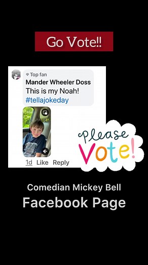 Top 3 joke competition. Go watch their jokes and vote by hitting the LIKE button. #jokeoftheweek #NationalJokeDay #jokesdaily | Comedian Mickey Bell | Facebook
