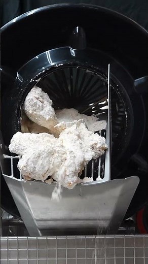 Mike confirms chicken tenders flow well through the drumroll automated breading machine. #shorts