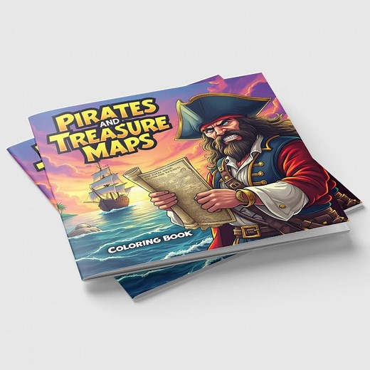 Pirates and Treasure Maps Coloring Book: Pirate Ships, Treasure Maps, Sea Adventures, Fun Coloring Pages for Kids, Fantasy Ocean Scenes PDF - Etsy