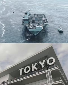 きょう緑道公園とふ頭公園から見させていただきました！スキージャンプ勾配や艦橋などプリンス・オブ・ウェールズの姿を間近で拝見できて感激です！新型艦載機かのようにふるまう鳥(カワウ?)など面白い風景も見られるなど、素敵な思い出となりました。貴重な体験をありがとうございました！