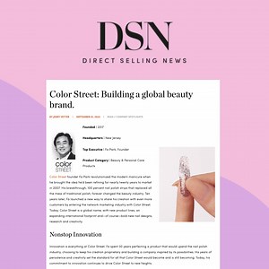 Exciting news! Color Street has been chosen as the featured company for Direct Selling News Company Spotlight! Innovation and ingenuity continue to drive us forward as a global brand✨ “Innovation fuels everything we do at Color Street.” - Fa Park, Color Street Founder and CEO Read the full article here: https://bit.ly/478u3fY #ColorStreet #DirectSelling #directsellingnews | Color Street
