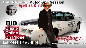 Restore a Muscle Car is with Burt Reynolds at Barrett-Jackson on Saturday April 14th in Palm Beach Florida Come to the auction, bid online or watch on Velocity as this 1,614 mile Surviovor 1980 Turbo Trans Am Indy Pace Car, owned by Burt Reynolds and Bandit Movie Cars, LLC crosses the auction block Lot # 656.1 Saturday April 14th Burt Reynolds will be signing autographs on Friday and Saturday #TransAm #BarrrettJackson #BurtReynolds #RAMC Burt Reynolds Institute for Film & Theatre | Restore a Mus