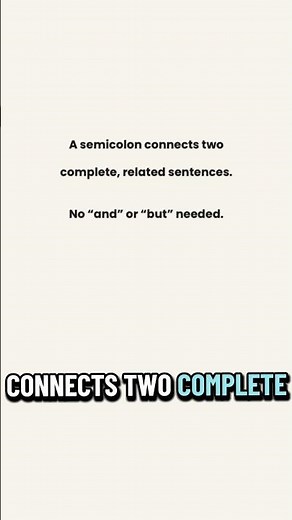 How to use a semicolon: basic grammar rule #englishgrammar #englishlearning #englishteacher