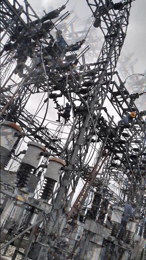 High Voltage Substation Maintenance | Extreme Electrical Work at Dangerous Heights! #safetyfirst