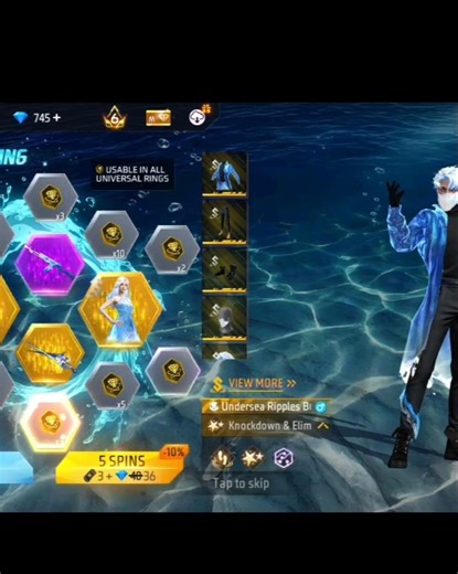 1 st Daimond Spin Trick Undersia Ring Event 😱#ffnewevent