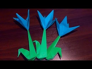 A flower Crocus ✿ (snowdrop) of paper (handmade, origami)