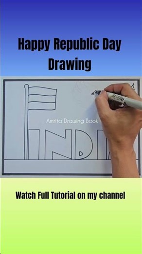 Republic day Drawing easy | 26 January Drawing | Happy Republic Day Drawing | Easy Poster Drawing