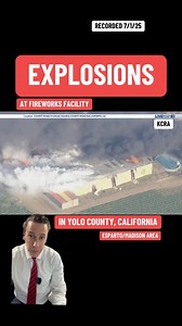 Explosions at a building storing fireworks in Yolo County, California on Tuesday night. #News | J.R. Stone ABC 7 News