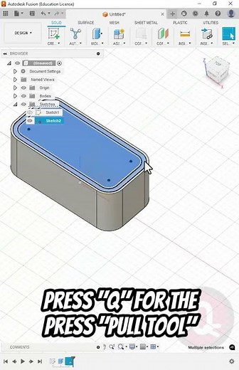 Fusion360: Make a Rounded Box #3dprinting #fusion360 #fusion360tutorial