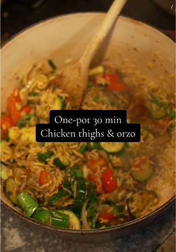 One-Pot Chicken Thighs and Orzo Recipe