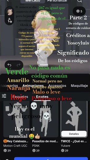 parte 2 dé códigos de errores de roblox 🌺
