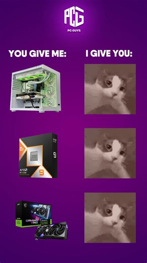 PC GUYS PK | GAMING STORE | GAMING PC | You give me: 💻 High-end Gaming PC 🔥 Ryzen 9 Processor 🎮 RTX 5090 GPU I give you: 😽 Bro said “no money, only love” 💀💋 Tag that friend who... | Instagram