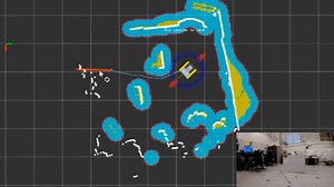 Jackal navigation with Velodyne via ROS navigation stack (First-person View)