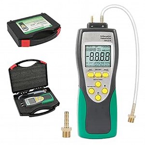 Manometer, Digital Differential Manometer, Digital Air Pressure Meter, Dual Port Manometer Gas Pressure Tester, 11 Selectable Units Differential Pressure Gauge, HVAC Gas Pressure Tester