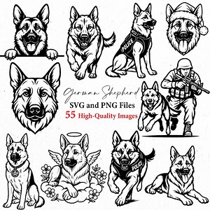 German Shepherd Dog Svg, Dog Svg, Dog Png, German Shepherd Clipart, Dog Outline, Police Dog Svg, Dog Breed Svg, Svg Bundle, Svg Files - Etsy