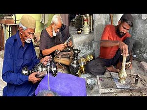 Traditional Metal Art | Legendary 70-Year-Old Brass Masters Making Rare Long Neck Brass Flower Vase