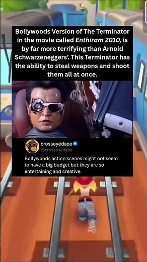 Bollywoods Version of The Terminator is in the movie called Enthiram 2010