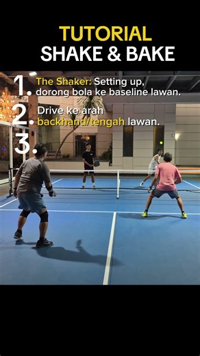 Tutorial strategi shake & bake di pickleball #pickleball #pickeballaddict #pickleballtips