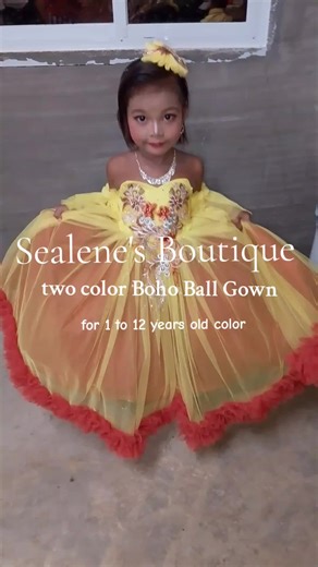 Two Color Boho Ball Gown for Kids: Perfect for Celebrations